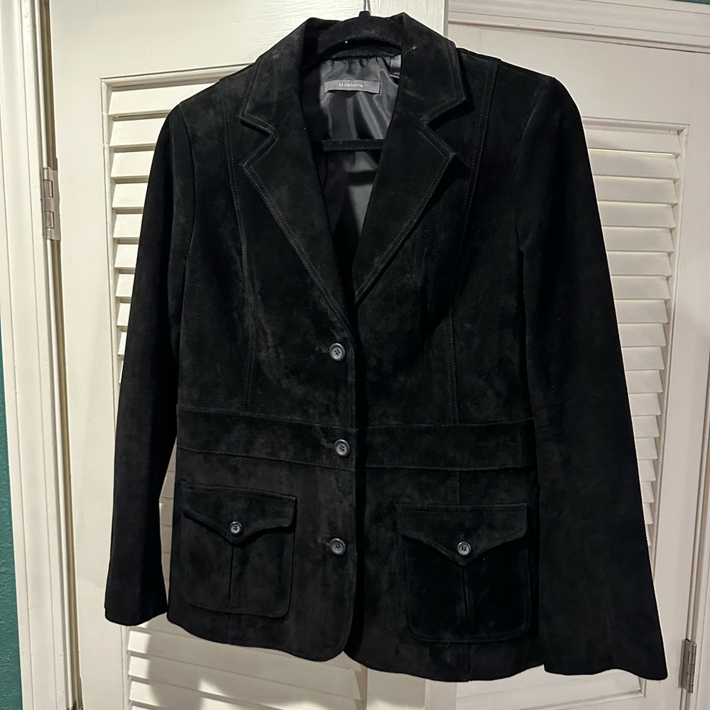 Liz Claiborne, 100% suede black jacket, size medium